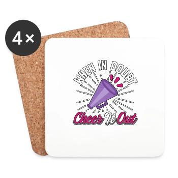 When In Doubt Cheer It Out Cheerleading - Untersetzer (4er-Set) - Weiß - Vorne