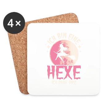 Ich Bin Eine Hexe Ich Darf Das - Untersetzer (4er-Set) - Weiß - Vorne