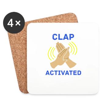 Clap Activated Gag Comedian Funny Prank Pride Joke - Coasters (set of 4) - white - Front