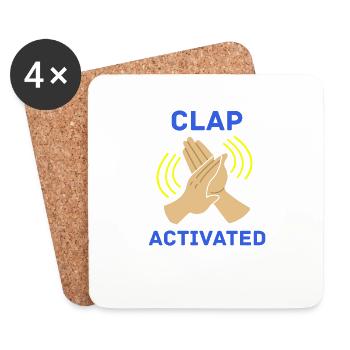 Clap Activated Gag Comedian Funny Prank Joke Cool - Coasters (set of 4) - white - Front