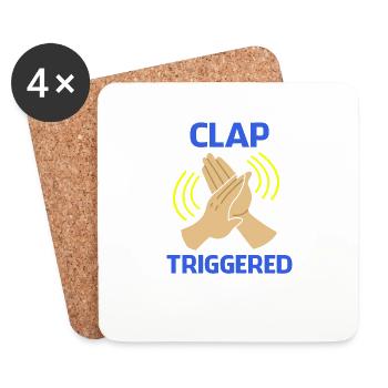Clap Triggered Gag Comedian Funny Prank Cool Joke - Coasters (set of 4) - white - Front