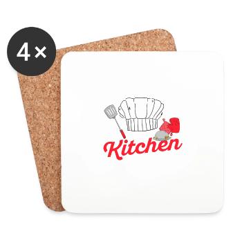 I create magic in the kitchen Fun cooking - Coasters (set of 4) - white - Front
