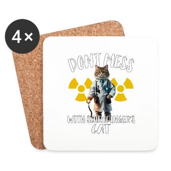 Don't mess with Schroedingers Cat - funny physic - Coasters (set of 4) - white - Front