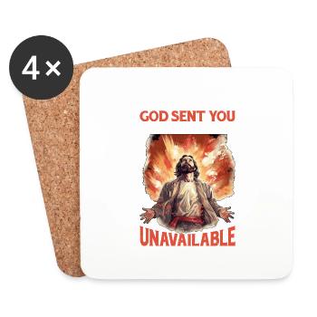 À moins que Dieu ne t’ait envoyé, je ne suis pas disponible 9 - Dessous de verre (lot de 4) - blanc - Devant