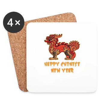 Chinesisches Neujahr Drache China Asian I Geschenk - Untersetzer (4er-Set) - Weiß - Vorne