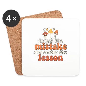 Forget the Mistake Remember The Lesson Groovy - Coasters (set of 4) - white - Front