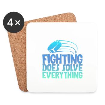 Fighting Does Solve Everything 2 - Coasters (set of 4) - white - Front