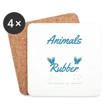 Animals, Scrubs And Rubber Gloves Vet Pets Veterin - Untersetzer (4er-Set) - Weiß - Vorne