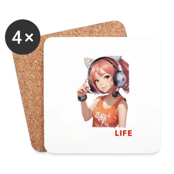 MUSIC is LIFE - Design pour les mélomanes - Dessous de verre (lot de 4) - blanc - Devant