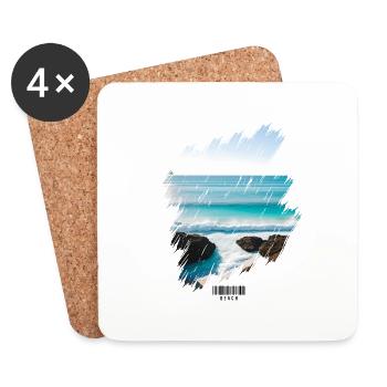 Schönes Meer Bild Ozean Wasser Natur Surfen - Untersetzer (4er-Set) - Weiß - Vorne