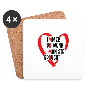 Mutter Spruch Geschenk Mama Muttertag - Untersetzer (4er-Set) - Weiß - Vorne
