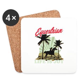 Equestrian Life Riding Girl Horseback - Coasters (set of 4) - white - Front