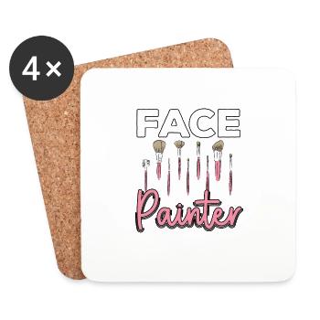 Face Painter MUA Stylist Maskenbildner - Untersetzer (4er-Set) - Weiß - Vorne