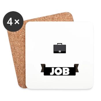 J’ai besoin d’un nouvel emploi 2 - Dessous de verre (lot de 4) - blanc - Devant