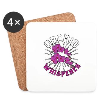 Orchid Whisperer Producteurs d’orchidées - Dessous de verre (lot de 4) - blanc - Devant