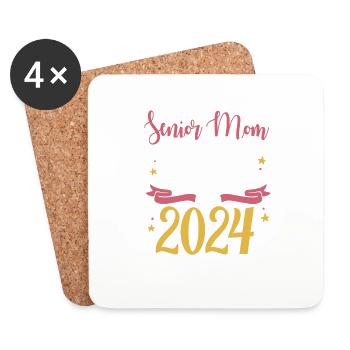 Proud Mama Senior Mom Class of 2024 Funny - Coasters (set of 4) - white - Front