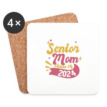 Senior Mom Class of 2024 Funny Graduation Party - Coasters (set of 4) - white - Front