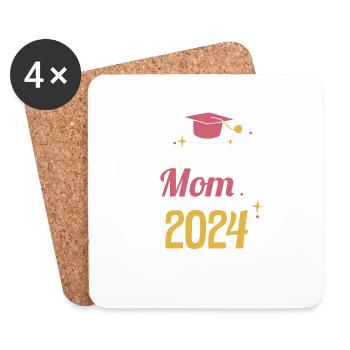 Proud Mama Senior Mom Class of 2024 Funny - Coasters (set of 4) - white - Front