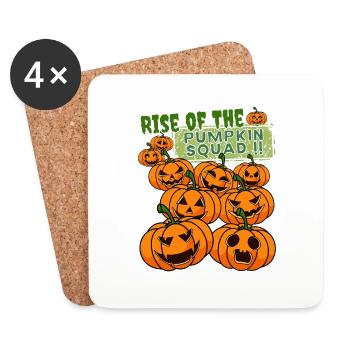 "Pumpkin Squad", Pumpkin Awakening Halloween - Coasters (set of 4) - white - Front