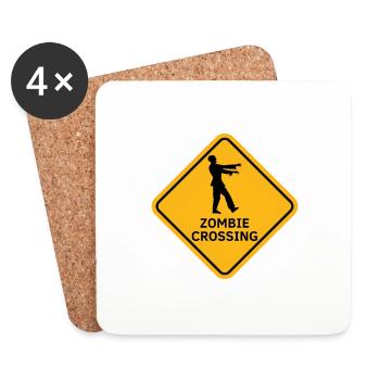 "Zombies Crossing", australisches Zombie-Panel - Untersetzer (4er-Set) - Weiß - Vorne