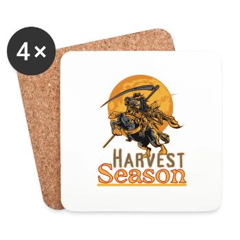 "Harvest Season", candy hunt for Halloween - Coasters (set of 4) - white - Front