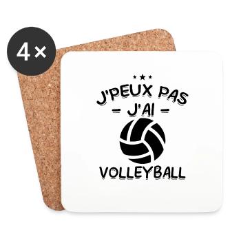 J'Peux Pas ! J'Ai Volleyball 🏐 - Dessous de verre (lot de 4) - blanc - Devant