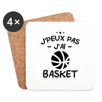 J'Peux Pas ! J'Ai Basket 🏀 - Dessous de verre (lot de 4) - blanc - Devant