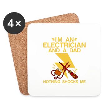 I'm An Electrician And A Dad Nothing Shocks Me 4 - Untersetzer (4er-Set) - Weiß - Vorne