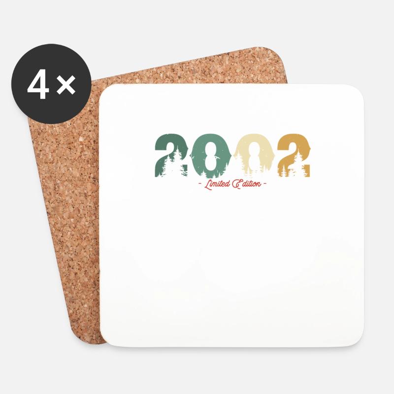 Vintage Natur Geburtstagsgeschenk 2002 - Untersetzer (4er-Set) - Weiß