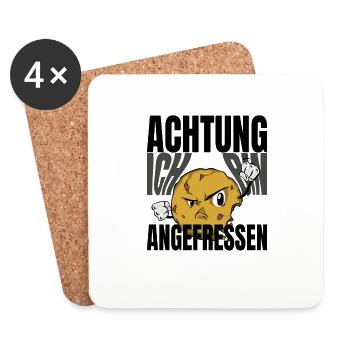 Wütender Cookie Spruch lustig Ich bin angefressen - Untersetzer (4er-Set) - Weiß - Vorne