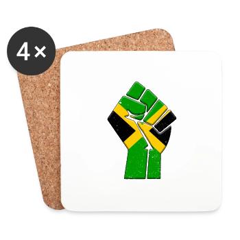 Jamaika-Flagge Jamaikanischer Landstolz Einheimische Familie - Untersetzer (4er-Set) - Weiß - Vorne