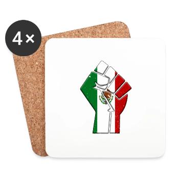 Mexiko-Flagge Mexikanischer Landstolz Einheimische Familie - Untersetzer (4er-Set) - Weiß - Vorne