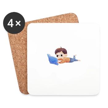 Tous les enfants cool lisent des amateurs de livres - Dessous de verre (lot de 4) - blanc - Devant