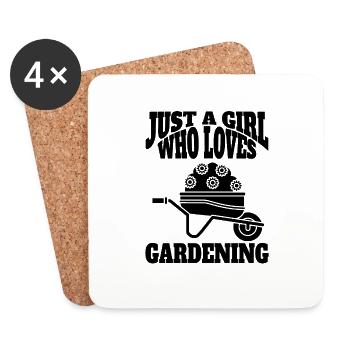 Jardin, jardinage, jardinage, jardinier, jardinier amateur - Dessous de verre (lot de 4) - blanc - Devant