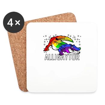 Alligaytor LGBTQ Gay Pride Support - Untersetzer (4er-Set) - Weiß - Vorne
