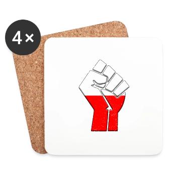 Polen Flagge Polnischer Landesstolz Einheimische Familie - Untersetzer (4er-Set) - Weiß - Vorne