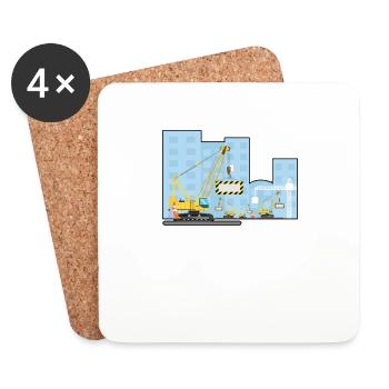 Cute cranes for boys and children - Coasters (set of 4) - white - Front