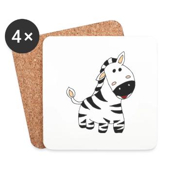 zebra - Coasters (set of 4) - white - Front