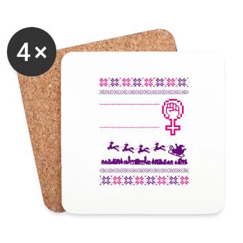 Sleigh The Patriarchy - Untersetzer (4er-Set) - Weiß - Vorne