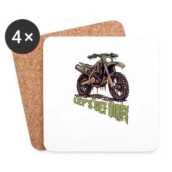 Course de motocross Se salir ! - Dessous de verre (lot de 4) - blanc - Devant