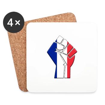 France Flag French Country Pride Native Ancestry - Coasters (set of 4) - white - Front