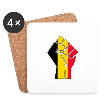 Belgium Flag Belgian Country Pride Native - Coasters (set of 4) - white - Front