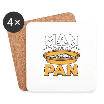 L’homme à la casserole pour les chercheurs d’or Mineurs - Dessous de verre (lot de 4) - blanc - Devant