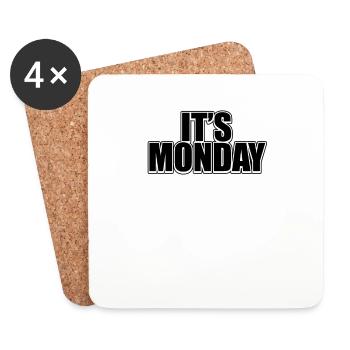 Drôle Black Monday Weekly Prank Day Cool Jokes Pun - Dessous de verre (lot de 4) - blanc - Devant