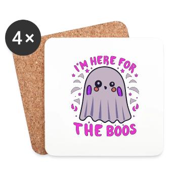 Spooky Cute Kawaii Ghost Design – Im Here For Boos - Coasters (set of 4) - white - Front