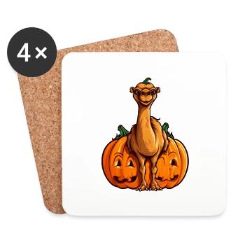 Camel Pumpkin Lazy Halloween Party Costume pour - Dessous de verre (lot de 4) - blanc - Devant