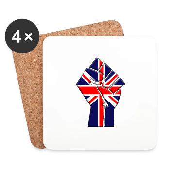 United Kindgom Flag British UK Country Pride - Coasters (set of 4) - white - Front