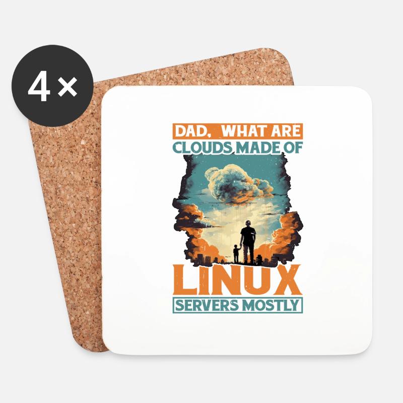 What Are Clouds Made Of, Linux Servers Mostly 12 - Untersetzer (4er-Set) - Weiß
