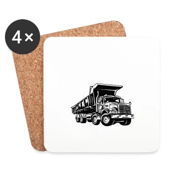 Coole Papas fahren LKW Fahrer Fernfahrer - Untersetzer (4er-Set) - Weiß - Vorne