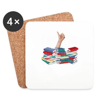 I'm Ok Funny Books Reader Librarian - Coasters (set of 4) - white - Front
